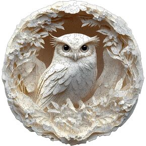 KAAYEE Wooden Puzzles for Adults, 3D Vision Effect Owl Wooden Jigsaw Puzzles, 200pcs Unique Shape Animal Wood Puzzle Adult, 3D Effect Flat Puzzle Birthday Gifts Family Game (M-11.4 * 11.2in)