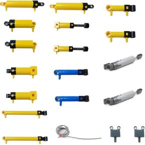 19Pcs 10-Kinds MOC Pneumatic Parts Bricks with Air Pump Push Rod Switch Piston Air Pipe, Building Blocks Toy Set , Random Color of Air Pipe