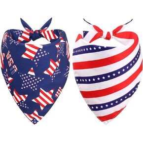 SZEE Easter Dog Bandana, 2 Pack Reversible Dog Bandanas for Dog Easter Outfits, Dog Apparel & Accessories, Triangle Easter Dog Scarf for Photo Prop and Holiday Decor (Large, Blue&White)