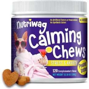 Calming Chews for Dogs | Pet Relaxant Treat for Anxiety & Stress Relief | Easy Relaxation, No Drowsiness | Helps with Separation, Barking, Travel, Aggression | All Breeds & Sizes | 120 Chews