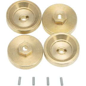 4PCS Heavy Duty Brass Wheel Weights Hex Adapter 4mm Thick for Axial SCX24 AXI90081 AXI00002 AXI00001 1/24 RC Crawler Car Upgrades Parts(30g)