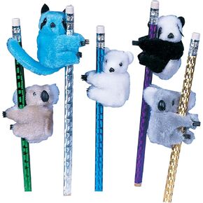 Raymond Geddes Clip-On Critter Plush Animal Pencil Toppers (Pack of 24)