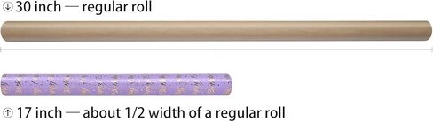 LDGOOAEL Mini Short Small Birthday Wrapping Paper Roll (17 Inches X 32.8 Feet) - Purple with Gold Foil for Holiday, Mothers Day, Birthday, Wedding, Baby Shower in Kuwait