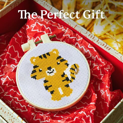 Kraftex Floral Cross Cross Stitch مجموعات للمبتدئين - 3 عبوات. DIY تطريز أنماط الإبرة للبالغين والأطفال. مجموعات غرزة سهلة للمبتدئين (مخلوقات حديقة الحيوان) in Kuwait