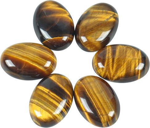 18x25 mm Oval Cabochons Flatback Crystal Healing Stone for Jewelry Making DIY Pack of 6, 7 Chakra in Saudi Arabia