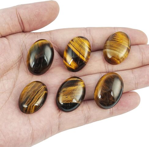 18x25 mm Oval Cabochons Flatback Crystal Healing Stone for Jewelry Making DIY Pack of 6, 7 Chakra in Saudi Arabia