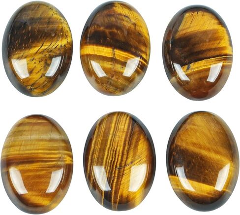 18x25 mm Oval Cabochons Flatback Crystal Healing Stone for Jewelry Making DIY Pack of 6, 7 Chakra in Saudi Arabia