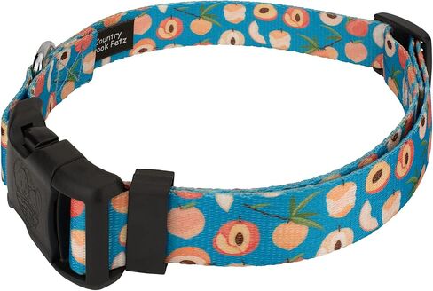Country Brook Petz - Deluxe Peaches Dog Collar Limited Edition - Made in The U.S.A. - Tasty Collection Featuring Yummy Designs (1 Inch, Medium) in Saudi Arabia