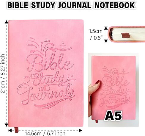 Bible Study Journal Notebook - S.O.A.P method Bible Study Supplies Church Notes Notebook Daily Devotional Notebook Prayer Journal Note Taking & Journaling Kit Faith Based Religious Gifts for Men Women, Pink in Kuwait