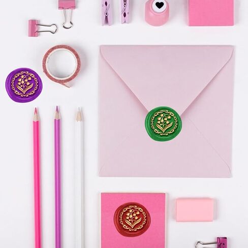 3D Lily of The Valley Wax Seal Stamp Embossed Stamp Sealing Removable 1" Flower Brass Wax Seal Stamp Head with Wooden Handle Sealing Wax for Wedding Invitations Envelopes Gift Packing Craft in Kuwait