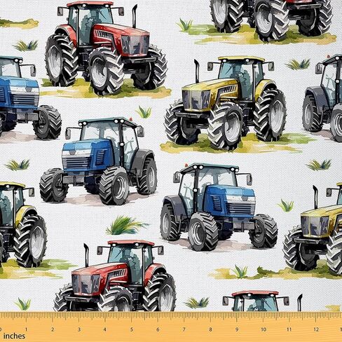 Tractors Upholstery Fabric for Chairs 1 Yard Boys Cartoon Farm Truck Fabric by The Yard for Kids Boys Girls Construction Cars Decorative Waterproof Outdoor Fabric Cartoon Car Outdoor Fabric in Saudi Arabia