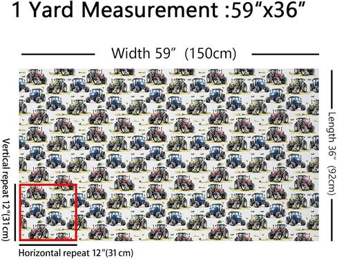 Tractors Upholstery Fabric for Chairs 1 Yard Boys Cartoon Farm Truck Fabric by The Yard for Kids Boys Girls Construction Cars Decorative Waterproof Outdoor Fabric Cartoon Car Outdoor Fabric in Saudi Arabia