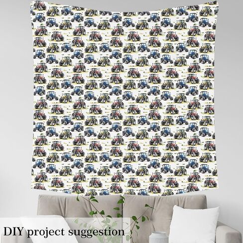 Tractors Upholstery Fabric for Chairs 1 Yard Boys Cartoon Farm Truck Fabric by The Yard for Kids Boys Girls Construction Cars Decorative Waterproof Outdoor Fabric Cartoon Car Outdoor Fabric in Saudi Arabia