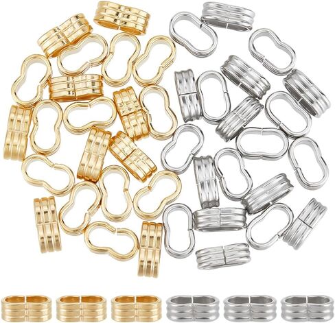 UNICRAFTALE 40Pcs 2 Colors 5x10mm 201 Stainless Steel Slide Charm Beads Large Hole Slider Beads Bracelet Crimp Beads Metall Spacer Beads for Cord Bracelets Jewelry Making, STAS-UN0053-90-US12 in Saudi Arabia