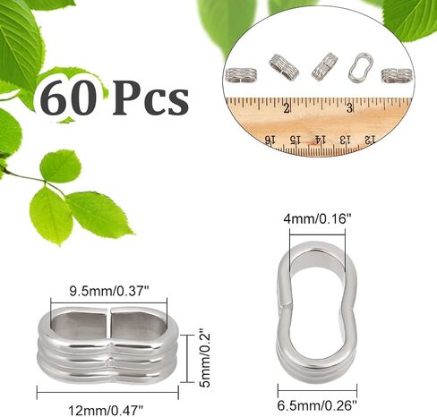 UNICRAFTALE 40Pcs 2 Colors 5x10mm 201 Stainless Steel Slide Charm Beads Large Hole Slider Beads Bracelet Crimp Beads Metall Spacer Beads for Cord Bracelets Jewelry Making, STAS-UN0053-90-US12 in Kuwait