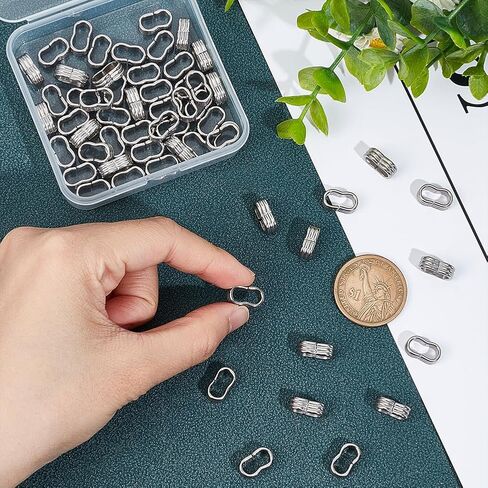 UNICRAFTALE 40Pcs 2 Colors 5x10mm 201 Stainless Steel Slide Charm Beads Large Hole Slider Beads Bracelet Crimp Beads Metall Spacer Beads for Cord Bracelets Jewelry Making, STAS-UN0053-90-US12 in Kuwait