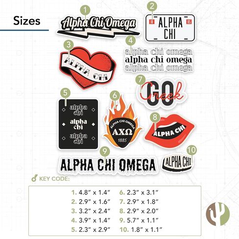 Desert Cactus Alpha Chi Omega Axo Sticker Decal Macal Bottop Botto (Rock & Roll Sheet) in Saudi Arabia