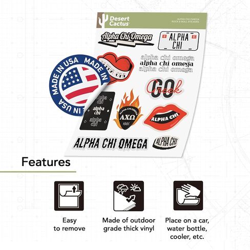 Desert Cactus Alpha Chi Omega Axo Sticker Decal Macal Bottop Botto (Rock & Roll Sheet) in Saudi Arabia