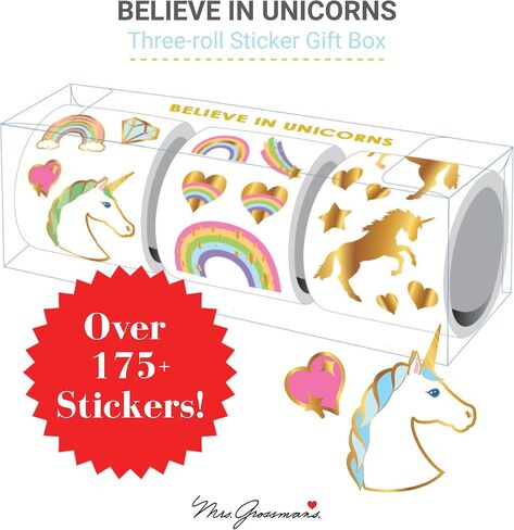 Mrs. Grossman's All Heart Gift Box with 3 Sticker Rolls Including Over 175 Heart Stickers in 3 Different Sizes - Premium Finish for Collecting, Scrapbooking and Decoration, Kids and Adults in Kuwait