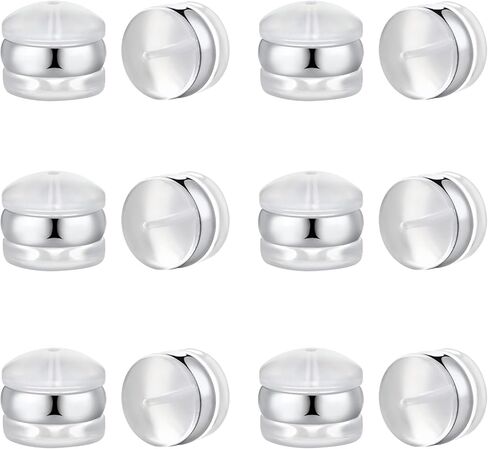 DELECOE 7mm Big Soft Silicone Earring Backs for Studs Gold Belt Rubber Earring Backs Replacements Hypoallergenic Safety Plastic Earring Back for Studs Hoops Fish Hook 12pcs Gold in Saudi Arabia