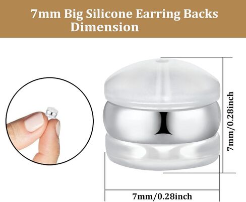 DELECOE 7mm Big Soft Silicone Earring Backs for Studs Gold Belt Rubber Earring Backs Replacements Hypoallergenic Safety Plastic Earring Back for Studs Hoops Fish Hook 12pcs Gold in Saudi Arabia