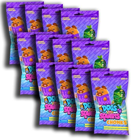 Dogs vs Squirls - Mystery Bag - 1pk - Chonk - Super-Soft & Bean-Filled Plushies! Collect These as Desk Pets, Fidget Toys, or Sensory Toys - Great for Kids, Boys, & Girls!, 6 inches (V2011) in Saudi Arabia