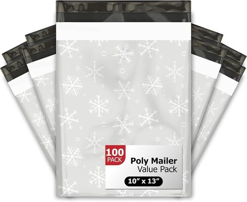 10x13 (100) Snowman Winter Designer Poly Pollers Selev Selfling Therproof Proofling Careveles Christmas Premium Print Princed Formance Small in Kuwait