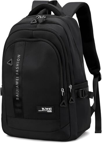MYHOZEE Black Backpack for Men, 15.6 Laptop Backpacks Casual Bookbag Aesthetic Daypack Men Travel Work in Saudi Arabia