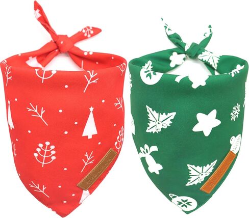 Realeaf 4th of July Dog Bandanas 2 Pack, Reversible American Flag Pet Scarf for Boy and Girl, Premium Durable Fabric, Patriotic Bandana for Medium and Large Dogs (Large) in Kuwait