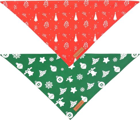Realeaf 4th of July Dog Bandanas 2 Pack, Reversible American Flag Pet Scarf for Boy and Girl, Premium Durable Fabric, Patriotic Bandana for Medium and Large Dogs (Large) in Kuwait