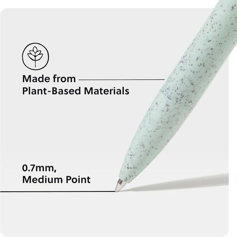 U Brands U-Eco Ballpoint Click Pens with Refills, Set of 8, Core Speckle, Medium (0.7 mm) Point, Black Ink in Saudi Arabia