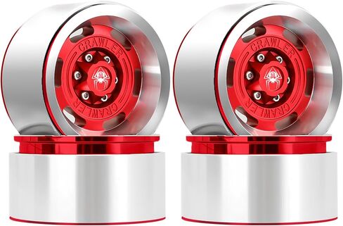 REDSPIDER Vintage Design 1.9 Beadlock Wheel Rims （4PCS） Aluminum Alloy 1.9''Wheel Hub for 1:10 RC Crawler Axial SCX10 90046 SCX10 III AXI03007 Tamiya CC01 D90 D110 1.9'' Crawler Tires (Black) in Kuwait