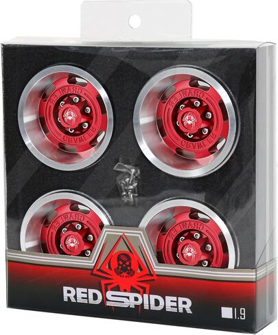 REDSPIDER Vintage Design 1.9 Beadlock Wheel Rims （4PCS） Aluminum Alloy 1.9''Wheel Hub for 1:10 RC Crawler Axial SCX10 90046 SCX10 III AXI03007 Tamiya CC01 D90 D110 1.9'' Crawler Tires (Black) in Kuwait