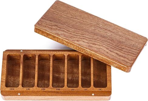 Wooden DND Dice Case with Magnetic Lid for Storing Multiple Sets of 7 Polyhedral Dice for D&D Tabletop Games in Saudi Arabia