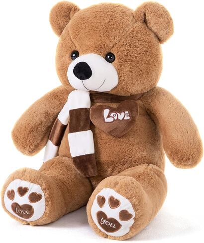 Big Teddy Bear Stuffed Animal Plush Teddy Bear with Scarf for Children Girls Girlfriends (31 Inches, Dark Brown) in Saudi Arabia