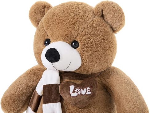 Big Teddy Bear Stuffed Animal Plush Teddy Bear with Scarf for Children Girls Girlfriends (31 Inches, Dark Brown) in Saudi Arabia