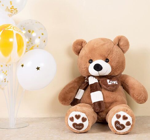 Big Teddy Bear Stuffed Animal Plush Teddy Bear with Scarf for Children Girls Girlfriends (31 Inches, Dark Brown) in Saudi Arabia