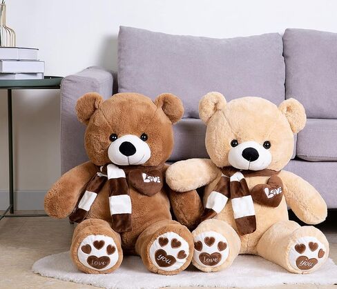 Big Teddy Bear Stuffed Animal Plush Teddy Bear with Scarf for Children Girls Girlfriends (31 Inches, Dark Brown) in Saudi Arabia