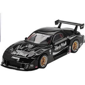 1:64 Scale Diecast Model Car Collectibles Compatible with Mini GT LBWK Mazda RX-7 LB-Super Silhouette Liberty Walk Black Limited Edition MGT00785