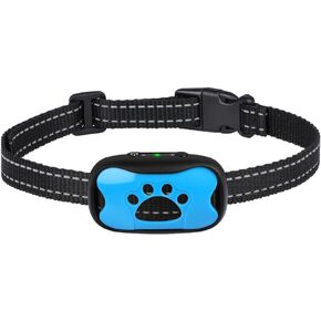 Rechargeable Smart Anti Bark Collar for Dogs, 7 Sensitivity Levels, Waterproof No Shock Bark Collar for Small/Medium/Large Dogs (Blue)