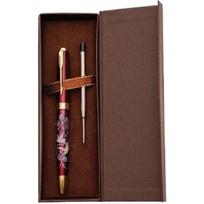 February Mountain Mother of Pearl Ballpoint Pen, Retractable Ballpoint Pens, for Gift, Business, Office, 1.0mm Medium Point Black Ink, Extras Replaceable Metal Refills (Butterfly)