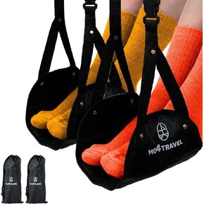 Airplane Foot Rest (2 Pack) - Portable Airplane Foot Hammock for Flying Comfortably - Compact, Long Flight Essentials - International Travel Must Haves (one Size, 2.00, Count)