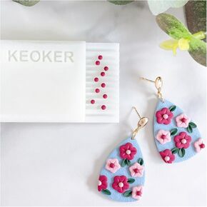 Keoker Polymer Clay Bead Roller, Polymer Clay Earrings Tools, Round Bead Maker, Clay Jewelry Making Tool, Helps You Make Perfectly Round Beads in Three Sizes (Round Shape Beads)