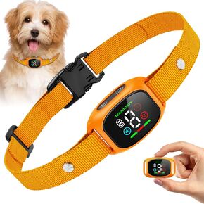 Bark Collars for Small Medium Dogs, Dog Bark Collar, Thunbest No Shock Anti Barking Collar – 4 Modes & 8 Sensitivity Levels – IP67 Waterproof, Rechargeable, Magnetic Charging Green