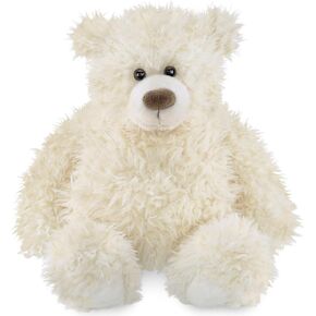 Bearington Scruffy White Plush Teddy Bear Stuffed Animal, 18 inch