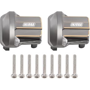INJORA Brass Front Rear Axle Diff Covers - Grey Coating Diff Cover for TRX4M 1/18 Crawler Car Upgrade Parts,2PCS