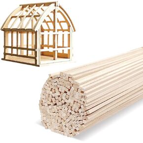 300 Pcs Balsa Wood Sticks 1/8 x 1/8 x 12 Inch balsa Wood Strips Hardwood Square Dowels balsa Wood dowels Unfinished Wooden Strips,Thin Wood Strips for Craft DIY Supplies Square Wooden dowels