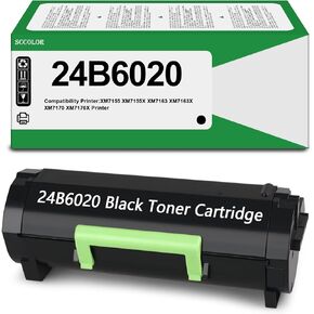 24B6020 Black Toner Cartridge 35,000 Pages Compatible 24B6020 Toner Cartridge Replacement for Lexmark 24B6020 Toner for XM7155 XM7155X XM7163 XM7163X XM7170 XM7170X Printer