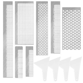 Framendino, 14 Pack Stainless Steel Ruler 216 400 520 599 699 800 1020 Blank Grids Tool for 5D Diamond Art