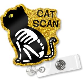 XQLZY Funny Radiology Glitter Badge Reels Holder, Cute Floral Label Office Nurse Telescopic Clip Badge, Birthday Graduation Gift for Doctor Nurse Radiology Technician Radiology Graduate MD RN